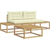 vidaXL Outdoor-Sofagarnitur mit Kissen Weiß 79 x 79 x 37 cm Polyester