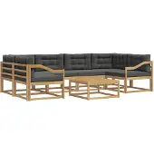 vidaXL Outdoor-Sofagarnitur 5 Stk. Weiß und Anthrazit