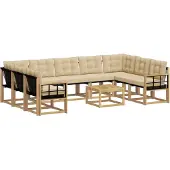 vidaXL Outdoor-Sofagarnitur 10 Stk. Weiß und Beige