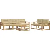 vidaXL Outdoor-Sofagarnitur 6 Stk. Weiß und Beige