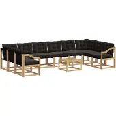 vidaXL Outdoor-Sofagarnitur 11 stk. Weiß und Schwarz