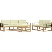 vidaXL Outdoor-Sofagarnitur 6 stk. Weiß und Creme