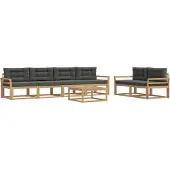 vidaXL Outdoor-Sofagarnitur 6 stk. Weiß und Anthrazit