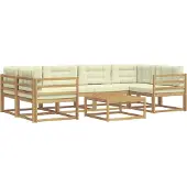 vidaXL Outdoor-Sofagarnitur 5 stk. Weiß und Creme