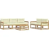 vidaXL Outdoor-Sofagarnitur 6 stk. Weiß und Creme