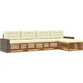 vidaXL Outdoor-Sofagarnitur 5 stk. Natur und Creme Polyester