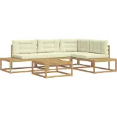 vidaXL Outdoor-Sofagarnitur 5 stk. Weiß Polyester