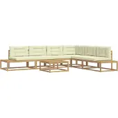 vidaXL Outdoor-Sofagarnitur mit Kissen Weiß 79 x 79 x 37 cm Polyester