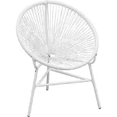 vidaXL Eleganten-Stil Outdoor Relaxsessel,Balkonstuhl Gartenstuhl Poly Rattan Weiß DE25936