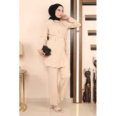 Turkishsouq Ketten Detailed Anzug Beige