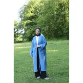 Turkishsouq Damen's Tasche Mit Gürtel Lang Kimono Indigo