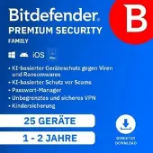 Bitdefender Premium Security Family 2026 | 25 Geräte - 2 Jahre | Sofortdownlo...