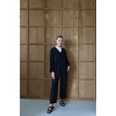 Turkishsouq Knitterlook Textured Kimono Anzug Schwarz