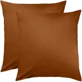 TRAUMSCHLAF Edel-Linon Kissenbezüge 2er Set 2x 80x80 cm schoko