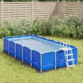 vidaXL Möbel Pool-Bodentuch Hellgrau 420x220 cm Polyester Geotextil - Poolzubehör &33225