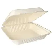 Papstar 25 Menüboxen, Zuckerrohr "pure" weiss ungeteilt - 8 x 25,5 x 25,5 cm