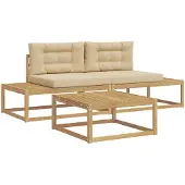 vidaXL Outdoor-Sofagarnitur mit Kissen Weiß 79 x 79 x 37 cm Polyester