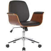 TPFLiving Bürostuhl Keegan Kunstleder Walnuss/Weiß