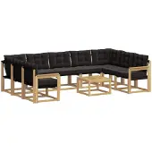 vidaXL Outdoor-Sofagarnitur 10 stk. Weiß und Schwarz