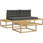 vidaXL Outdoor-Sofagarnitur mit Kissen Weiß 79 x 79 x 37 cm Polyester