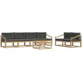 vidaXL Outdoor-Sofagarnitur 6 stk. Weiß und Anthrazit