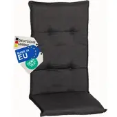 NYVI Gartenstuhl Auflage Hochlehner Barcelona - UV-Beständig, Atmungsaktiv, Strapazierfähig - Hochlehnerauflage Sitzkissen Outdoor - Sitzauflagen für Gartenstühle 118x50cm Dunkelgrau