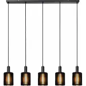Lucide 5-Licht Pendellampe Lambres Straight Black