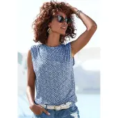LASCANA Shirttop mit Alloverdruck, lockere Passform, modisch, Jerseytop