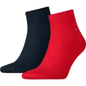Tommy Hilfiger Kurzsocken "TH MEN QUARTER" 2 Paar, weicher, elastischer Rippenbund, klassisches Logo