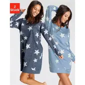 Vivance Sleepshirt Packung, 2 Stück, mit Sterne-Druck