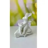 Tiziano Hase Vespino auf Vespa 15,5cm cremeweiß