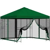 Syfax Garten Pavillon mit Seitenwänden 3 x 3 m Grün