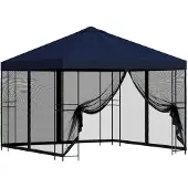 Syfax Garten Pavillon mit Seitenwänden 3 x 3 m Blau