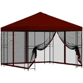 Syfax Garten Pavillon mit Seitenwänden 3 x 3 m Bordeauxrot