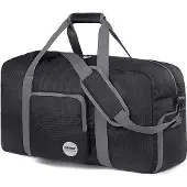 Famanu Reisetasche Faltbar, Leichte Sporttasche mit Tragegurt - Schwarz
