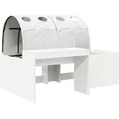Syfax Hochbett mit Schreibtisch für Kinder 3 Stk. Weiß Holzwerkstoff