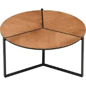 Wohnling Couchtisch 80cm MDF Holzoptik Runder Wohnzimmertisch Metall Design Sofatisch Moderner Loungetisch Dreibein Beistelltisch Wohnzimmer
