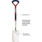 Famanu Spaten Edelstahl - Ergonomischer Griff, 100 cm