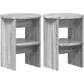 vidaXL Seitenschrank 2 stk. Graues Sonoma Ø40 x 50 cm Holzwerkstoff