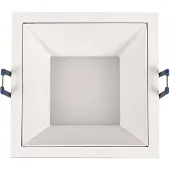 FABAS LUCE LED Einbauleuchte Kris symmetrisch eckig mit Rahmen 8W dimmbar IP40 3000K warmweiss Weiß Alu 9x9cm