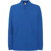 Fruit Of The Loom Premium Herren Polo-Shirt, Langarm BC1383 (L) (Königsblau)