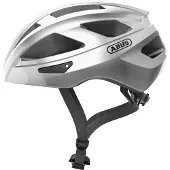 ABUS Rennradhelm Macator - sportiver Fahrradhelm für Einsteiger - auch für Zopfträger/-innen - für Damen und Herren - Silber, Größe S (51-55 cm)