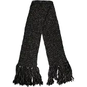 Dolce&Gabbana Schwarzer Wollfransen Halswickel Foulard Schal