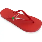 Brasileras Damen Zehensandalen mit rutschfester Sohle bequem schuhe strand/schwimmbad/stadt rot 34/35 EU - UBCLAWSS19