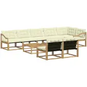 vidaXL Outdoor-Sofagarnitur 9 Stk. Weiß und Creme