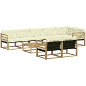 vidaXL Outdoor-Sofagarnitur 9 Stk. Weiß und Creme