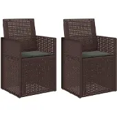 vidaXL Garten Esszimmerstühle 2 Stk. Braun und Anthrazit PP
