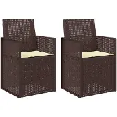 vidaXL Garten Esszimmerstühle 2 Stk. Braun und Creme PP