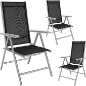 Casaria Gartenstuhl Bern - 3er Set - Silber Aluminium
