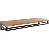 KAWOLA Garderobe ELIARA Akazie Metall Hutablage 6 Haken schwarz